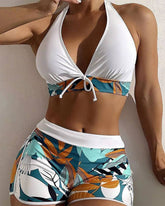 traje de baño bikini de dos piezas con estampado de patchwork